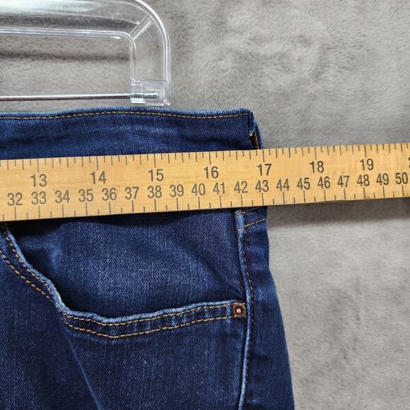 Levis 715 Bootcut Jeans Women 33x29 Dark Wash Stretch Denim Flare Mid Rise Big E - Picture 10 of 12